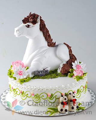 Bánh kem hình con Ngựa 1 sừng đáng yêu cho bé - Bánh Thiên Thần : Chuyên  nhận đặt bánh sinh nhật theo mẫu